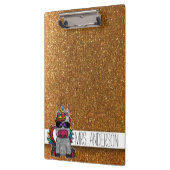 Gold Glitzer Rainbow Unicorn Lehrer im Klassenzimm Klemmbrett (Links)