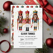 Gold Glitzer Red & Blue Nutcracker Baby Dusche Einladung