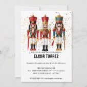 Gold Glitzer Red & Blue Nutcracker Baby Dusche Einladung (Vorderseite)