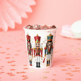 Gold Glitzer Red & Blue Nutcracker Baby Dusche Pappbecher