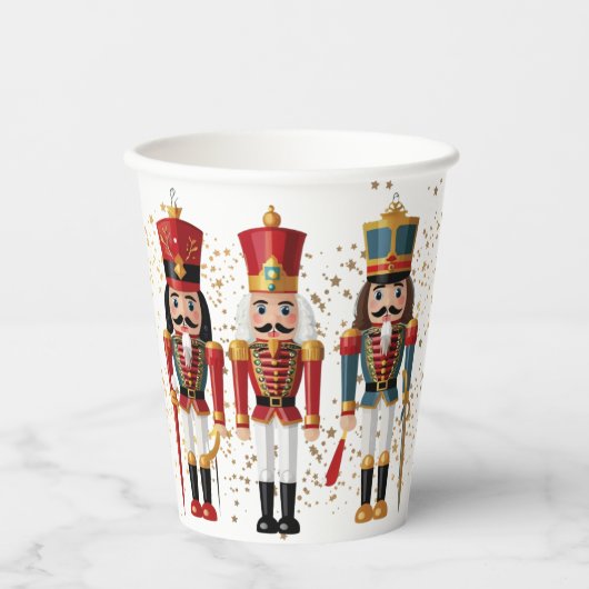 Gold Glitzer Red & Blue Nutcracker Baby Dusche Pappbecher (Vorderseite)