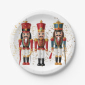 Gold Glitzer Red & Blue Nutcracker Baby Dusche Pappteller (Vorderseite)