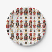 Gold Glitzer Red & Blue Nutcracker Baby Dusche Pappteller (Vorderseite)