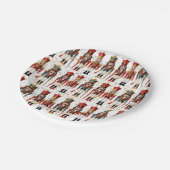 Gold Glitzer Red & Blue Nutcracker Baby Dusche Pappteller (Schrägansicht)