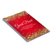 Gold Glitzer Red Glam Gradient Abschluss Guest Notizblock (Rechte Seite)