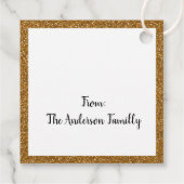 Gold Glitzer Rentier Red Nose Happy Holidays Gesch Geschenkanhänger (Rückseite)