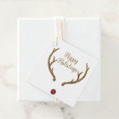 Gold Glitzer Rentier Red Nose Happy Holidays Gesch Geschenkanhänger (Beispiel)