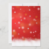 Gold Glitzer Rentier Weihnachtsessen Einladung (Rückseite)