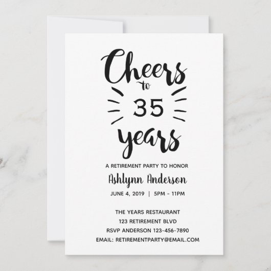 Gold Glitzer Retirement Party Einladung (Vorderseite)