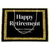 Gold Glitzer Retirement Party Große Geschenktüte (Vorderseite)