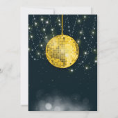 Gold Glitzer Retro 70er Diskothek Ball Geburtstag Einladung (Rückseite)