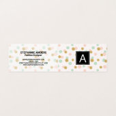 Gold Glitzer Retro Polka Dot Patterns Visitenkarten (Außenseite Aufgefaltet)