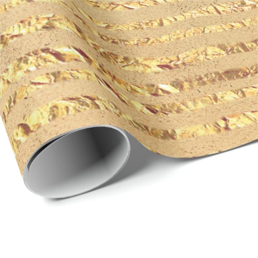 Gold Glitzer Ribbon Design Geschenkpapier (Rolleneckpunkt)