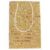Gold Glitzer Ribbon Design Mittlere Geschenktüte (Vorderseite)