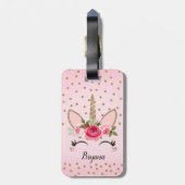 Gold Glitzer & Rosa Blumenzwiebeln Trendy Niedlich Gepäckanhänger (Rückseite vertikal)