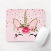 Gold Glitzer & Rosa Blüteneinfassung Trendy Mousepad (Mit Mouse)