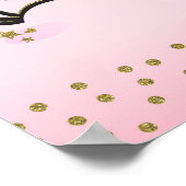 Gold Glitzer & Rosa Blüteneinfassung Trendy Poster (Ecke)