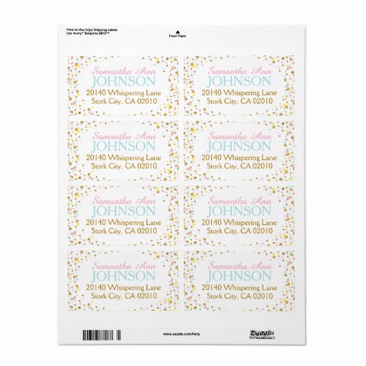 Gold Glitzer Rosa Gelbe Sprinklen (Vorne)