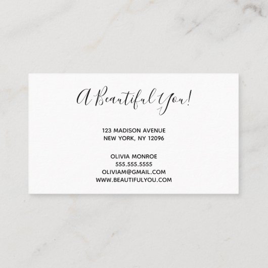 Gold Glitzer Rosa Lippen Makeup Artist Business Ca Visitenkarte (Rückseite)