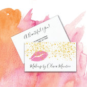 Gold Glitzer Rosa Lippen Makeup Artist Business Ca Visitenkarte
