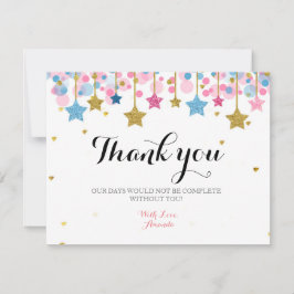 Gold Glitzer Rosa Mond Danke Karte