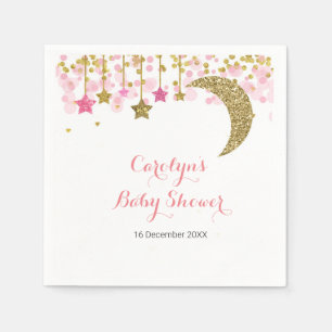 Gold glitzer rosa Mond Junggesellinnenabschied Ser Serviette