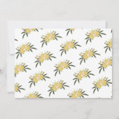 Gold Glitzer Rose & Botanische Blätter 50. Geburts Einladung (Rückseite)