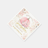 Gold Glitzer Rose Floral Girl Pumpkin 4. Geburtsta Serviette (Ecke)