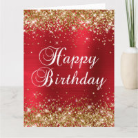 Gold Glitzer Rose Red Foil Big Happy Geburtstag