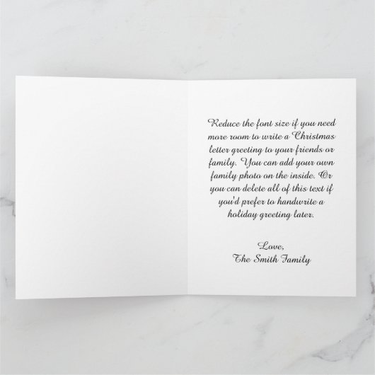 Gold Glitzer Royal Blue Foil Große Weihnachten Karte (Innenseite)