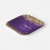 Gold Glitzer Royal Lila 40 & Fabulous Pappteller (Gewinkelt)