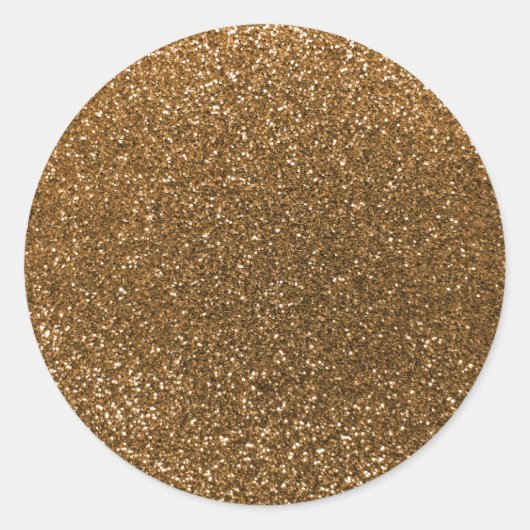 Gold Glitzer Runder Aufkleber (Vorderseite)