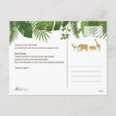 Gold Glitzer Safari Abenteuer Danke Karte (Rückseite)