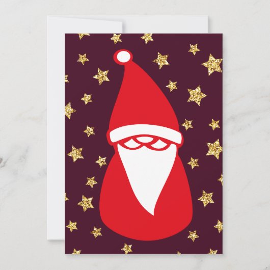 Gold Glitzer Santa Starry Night Ankündigung (Vorderseite)