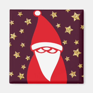 Gold Glitzer Santa Starry Night Magnet