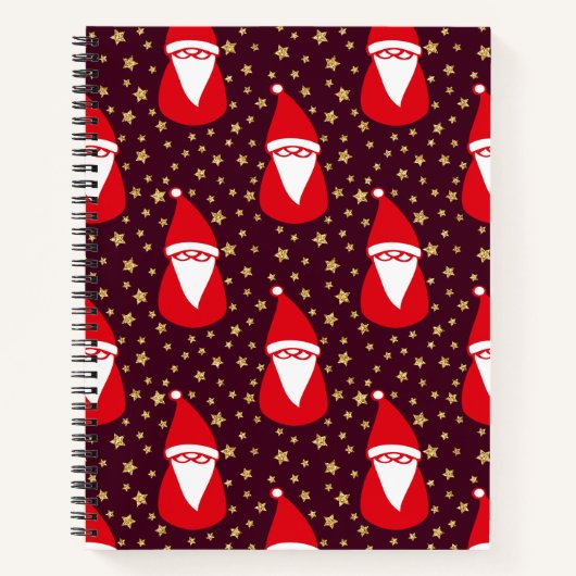 Gold Glitzer Santa Starry Night Notizblock (Vorderseite)