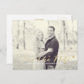 Gold Glitzer Save the Date Ankündigungspostkarte (Vorne/Hinten)