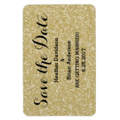 Gold Glitzer Save the Date Flexi Magnet (Vertikal)