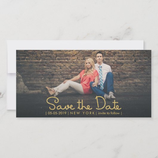 Gold Glitzer Save the Date Fotokarten überlagern (Vorderseite)