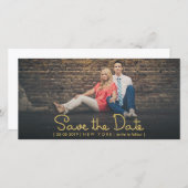 Gold Glitzer Save the Date Fotokarten überlagern (Vorne/Hinten)