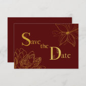 Gold Glitzer Save the Date Typografie-Karte (Vorne/Hinten)