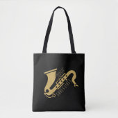 Gold Glitzer Saxophon Illustration - Maßgeschneide Tasche (Vorderseite)