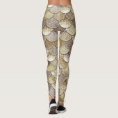 Gold Glitzer Scales Monogram Mermaid Leggings (Rückseite)