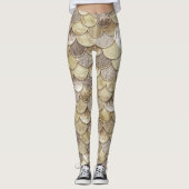 Gold Glitzer Scales Monogram Mermaid Leggings (Vorderseite)