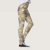 Gold Glitzer Scales Monogram Mermaid Leggings (Rechts)