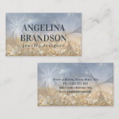 Gold Glitzer Schmuck Designer Mystical Blume Card Visitenkarte (Vorne/Hinten)