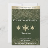 Gold Glitzer Schneeflocken Weihnachts-Party Einladung (Vorderseite)