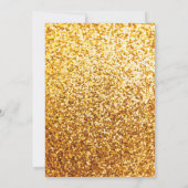 Gold Glitzer Schwarz und Weiß Quinceañera Einladung (Rückseite)