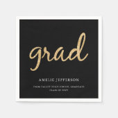 Gold Glitzer | Schwarzer Abschluss Serviette (Vorderseite)