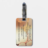 *~* Gold Glitzer Schwarzer Diamant Bling Gepäckanhänger (Rückseite vertikal)